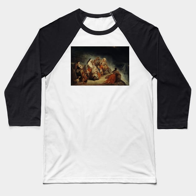 The Storm by Ary Scheffer, circa 1820 Baseball T-Shirt by Classic Art Stall